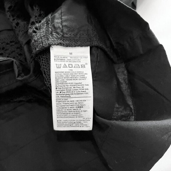 NWT GAP SUMMER 2023 BLACK COTTON HALTER OPEN BACK CROCHET TIERED MAXI DRESS - Picture 11 of 13